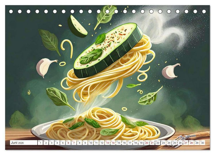 Produktbild: Nudel Varianten (Tischkalender 2026 DIN A5 quer), CALVENDO Monatskalender