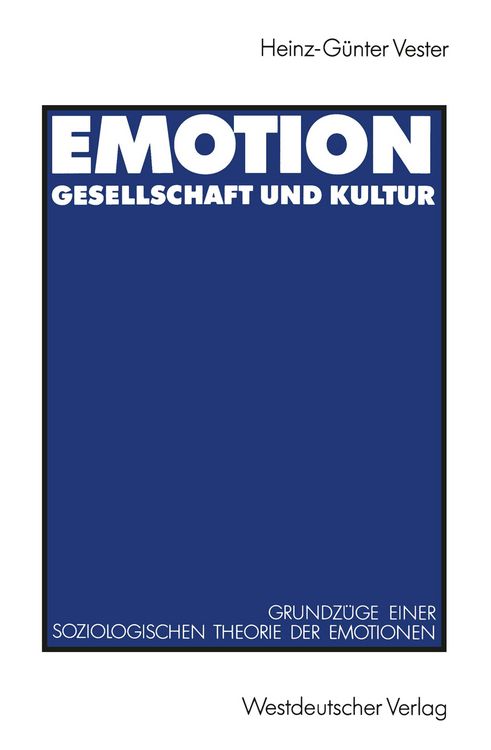 Produktbild: Emotion, Gesellschaft und Kultur