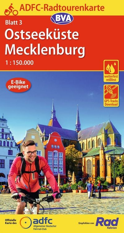 Produktbild: BVA ADFC Radtourenkarte Ostseek&uuml;ste Mecklenburg 1:150.000