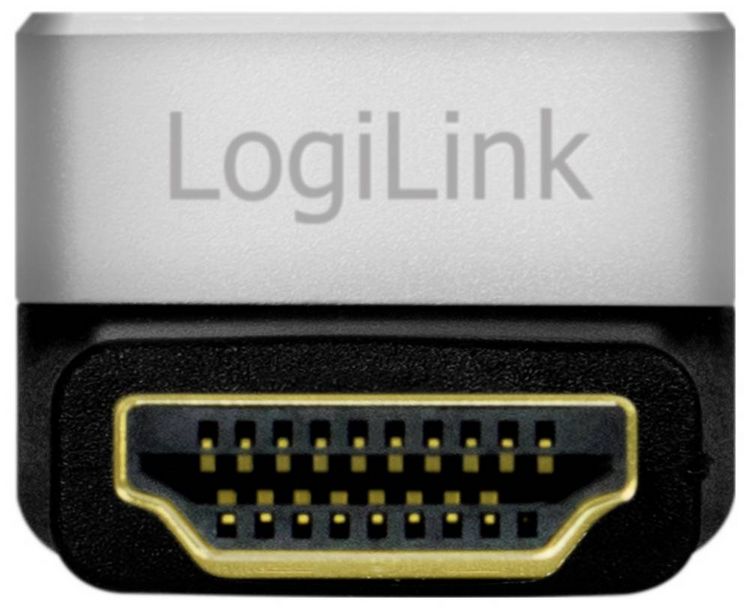 Produktbild: LogiLink AH0007A HDMI Adapter [1x HDMI-Buchse - 1x HDMI-Stecker] Schwarz-Grau