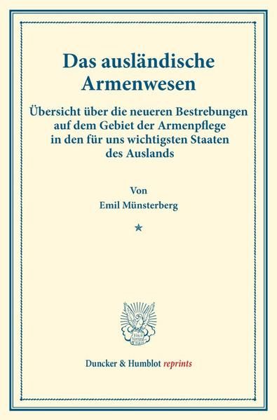 Produktbild: Das ausl&auml;ndische Armenwesen.