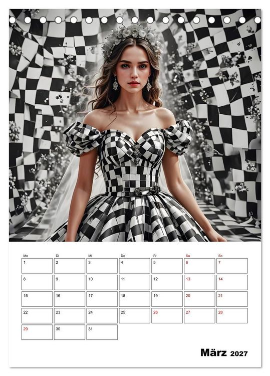 Produktbild: Schachspiel der Mode (Tischkalender 2027 DIN A5 hoch), CALVENDO Monatskalender