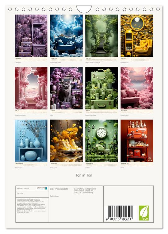 Produktbild: Ton in Ton (Wandkalender 2026 DIN A4 hoch), CALVENDO Monatskalender