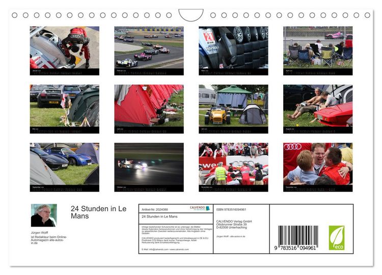 Produktbild: 24 Stunden in Le Mans (Wandkalender 2026 DIN A4 quer), CALVENDO Monatskalender