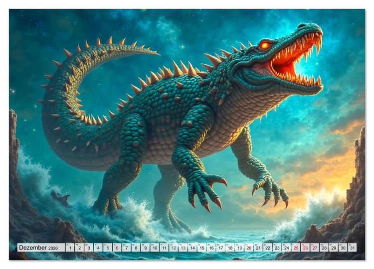 Produktbild: Aztekische Mythologie - G&ouml;tter, Helden und Monster (Wandkalender 2026 DIN A4 quer), CALVENDO Monatskalender