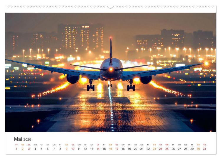 Produktbild: Flugzeuge - Stahlriesen am Himmel (hochwertiger Premium Wandkalender 2026 DIN A2 quer), Kunstdruck in Hochglanz
