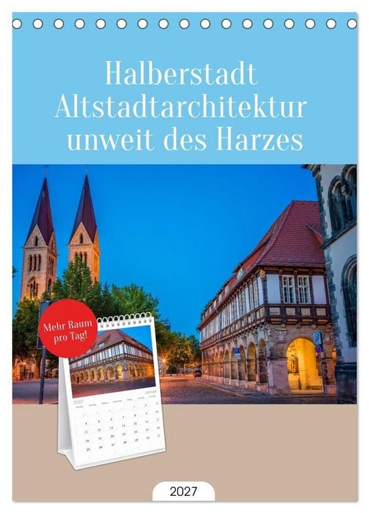 Produktbild: Tischplaner 2027 - Halberstadt Altstadtarchitektur unweit des Harzes (A5 Tischkalender zum Aufstellen) CALVENDO
