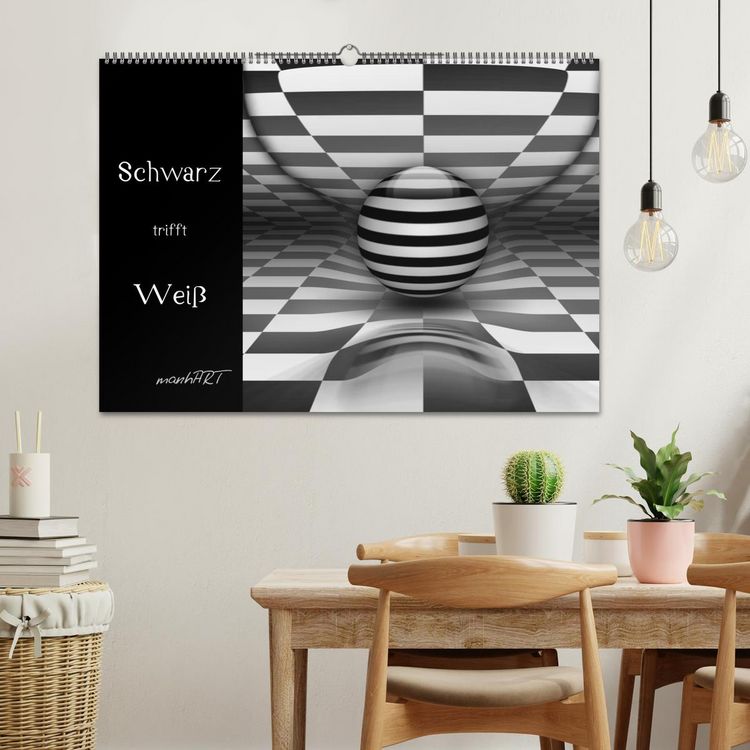 Produktbild: Schwarz trifft Wei&szlig; (Wandkalender 2026 DIN A2 quer), CALVENDO Monatskalender