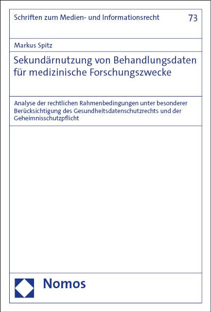 Produktbild: Sekund&auml;rnutzung von Behandlungsdaten f&uuml;r medizinische Forschungszwecke