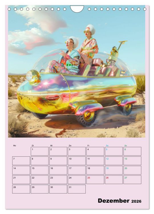 Produktbild: Retro W&uuml;stenfestival - Planer (Wandkalender 2026 DIN A4 hoch), CALVENDO Monatskalender