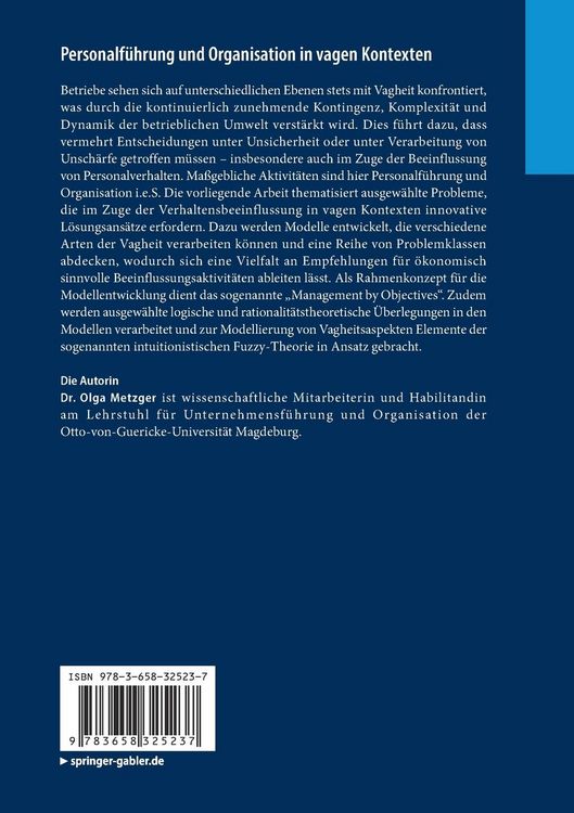 Produktbild: Personalf&uuml;hrung und Organisation in vagen Kontexten