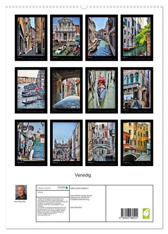 Produktbild: Venedig (hochwertiger Premium Wandkalender 2026 DIN A2 hoch), Kunstdruck in Hochglanz