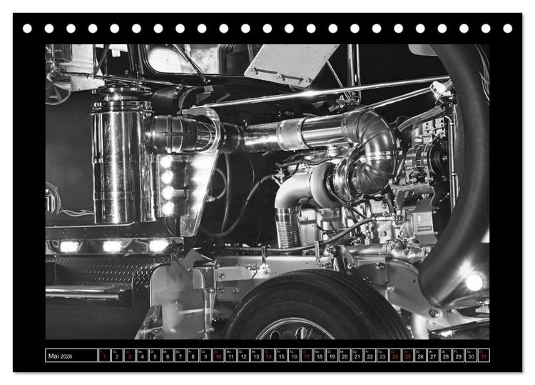 Produktbild: Kenworth W900A EXTHD - in schwarzwei&szlig; (Tischkalender 2026 DIN A5 quer), CALVENDO Monatskalender