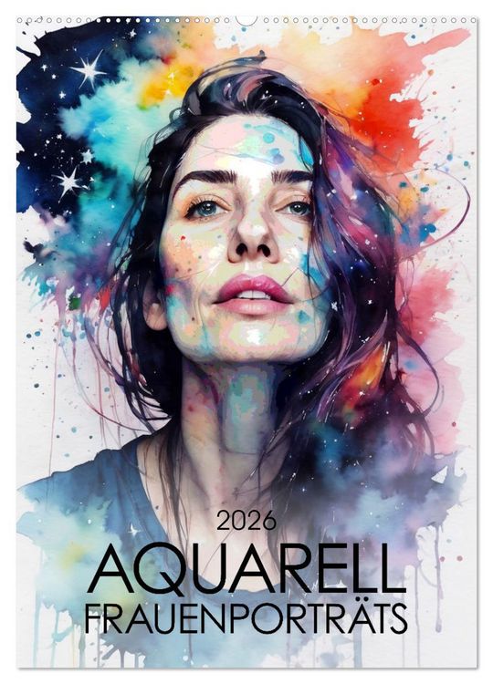 Produktbild: Aquarell-Frauenportr&auml;ts (Wandkalender 2026 DIN A2 hoch), CALVENDO Monatskalender