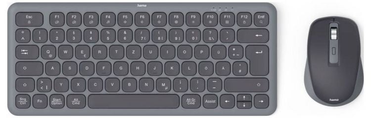 Produktbild: Hama WKM-500 Bluetooth&reg; Tastatur, Maus-Set Deutsch, QWERTZ Schwarz