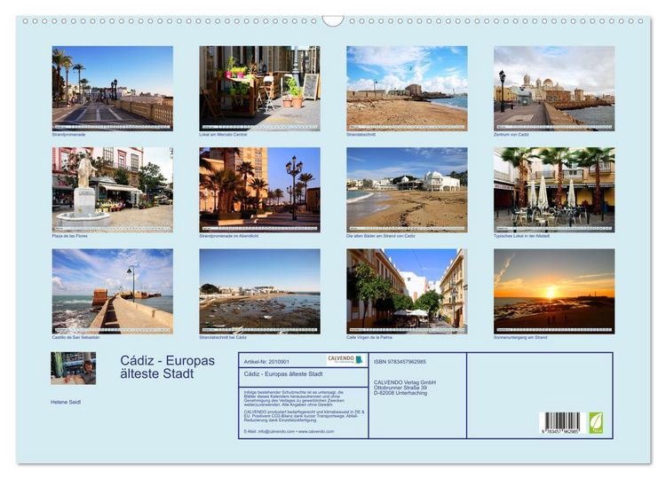 Produktbild: C&aacute;diz - Europas &auml;lteste Stadt (Wandkalender 2026 DIN A2 quer), CALVENDO Monatskalender