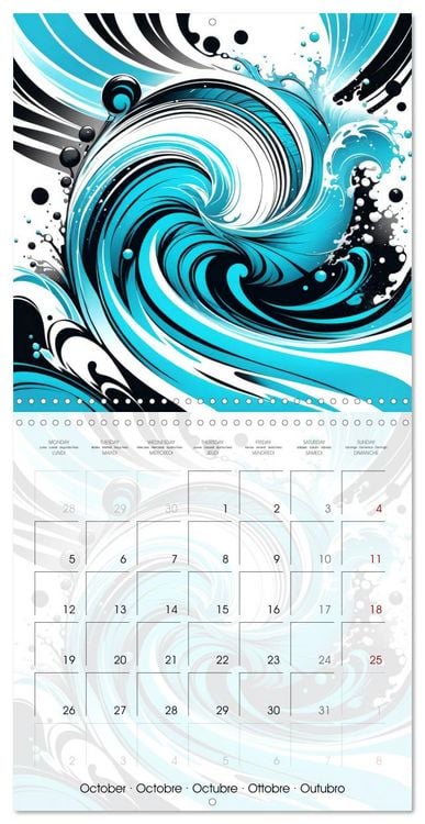 Produktbild: Essence de l'abstraction (Calendrier mural carr&eacute; 2026 30x30 cm) Calendrier double avec une page pour vos prises de notes