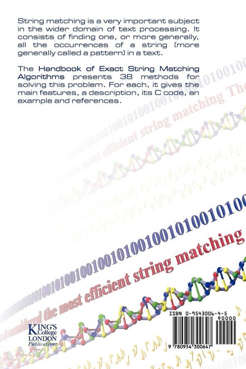 Produktbild: Handbook of Exact String Matching Algorithms