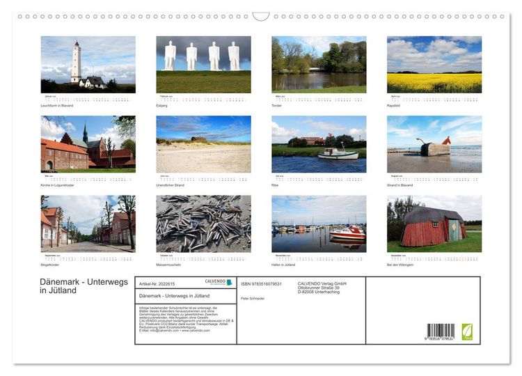 Produktbild: D&auml;nemark - Unterwegs in J&uuml;tland (Wandkalender 2026 DIN A2 quer), CALVENDO Monatskalender