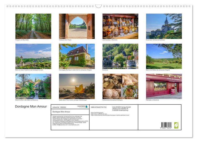 Produktbild: Dordogne Mon Amour (Wandkalender 2026 DIN A2 quer), CALVENDO Monatskalender