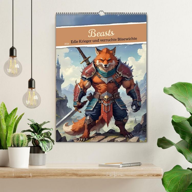 Produktbild: Beasts - Edle Krieger und verruchte B&ouml;sewichte (Wandkalender 2026 DIN A2 hoch), CALVENDO Monatskalender