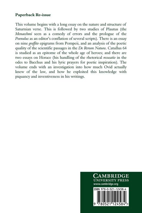 Produktbild: Studies in Latin Poetry