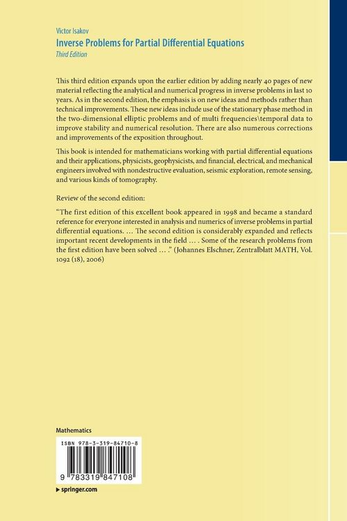 Produktbild: Inverse Problems for Partial Differential Equations