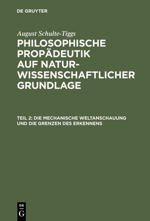 Produktbild: Die Mechanische Weltanschauung und die Grenzen des Erkennens