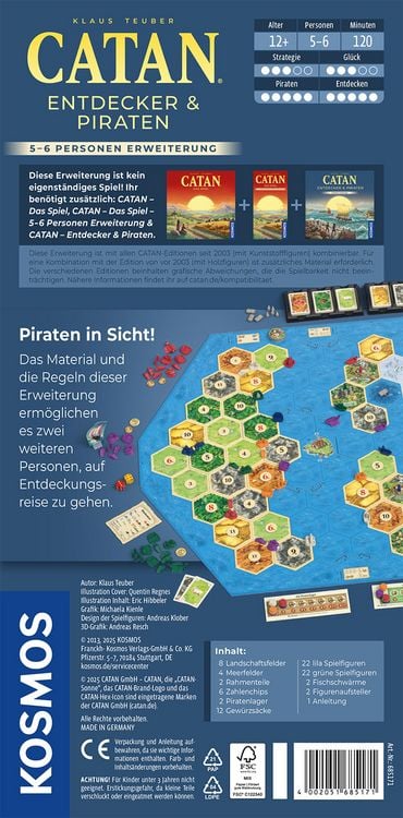 Produktbild: CATAN - Entdecker & Piraten - Erweiterung f&uuml;r 5-6 Personen