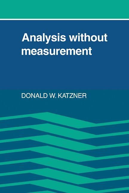 Produktbild: Analysis Without Measurement