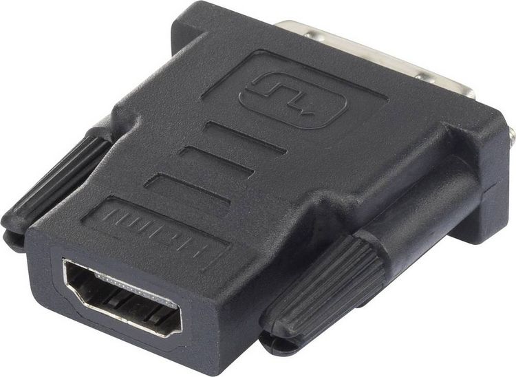Produktbild: Renkforce RF-4212228 HDMI / DVI Adapter [1x HDMI-Buchse - 1x DVI-Stecker 24+1pol.] Schwarz