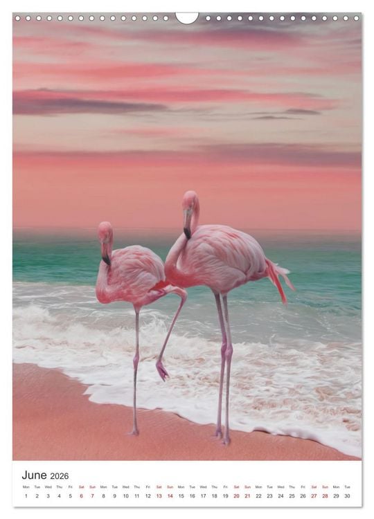 Produktbild: Flamingo and the sea (Wall Calendar 2026 DIN A3 portrait), CALVENDO 12 Month Wall Calendar