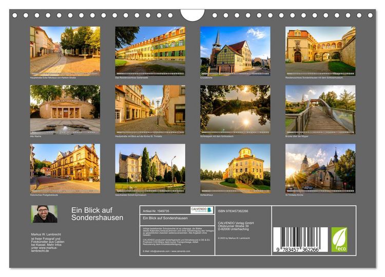 Produktbild: Ein Blick auf Sondershausen (Wandkalender 2026 DIN A4 quer), CALVENDO Monatskalender