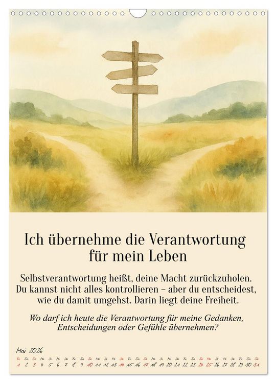 Produktbild: 12 Schl&uuml;ssel zur inneren Freiheit - Ein Jahr f&uuml;r dein inneres Zuhause &ndash; liebevoll, mutig, echt. (Wandkalender 2026 DIN A3 hoch), CALVENDO Monatskalender