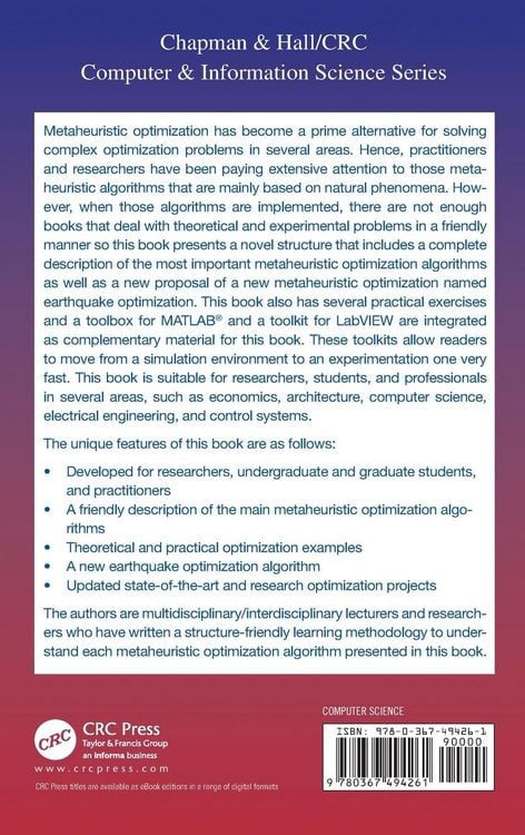 Produktbild: A Practical Approach to Metaheuristics using LabVIEW and MATLAB&reg;