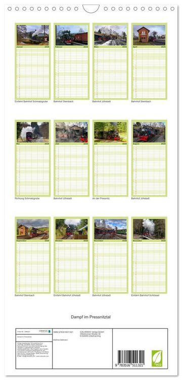 Produktbild: Familienplaner 2026 - Dampf im Pressnitztal mit 5 Spalten (Wandkalender, 21 x 45 cm) CALVENDO