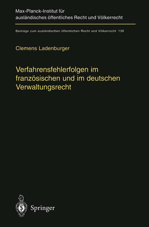 Produktbild: Verfahrensfehlerfolgen im franz&ouml;sischen und im deutschen Verwaltungsrecht