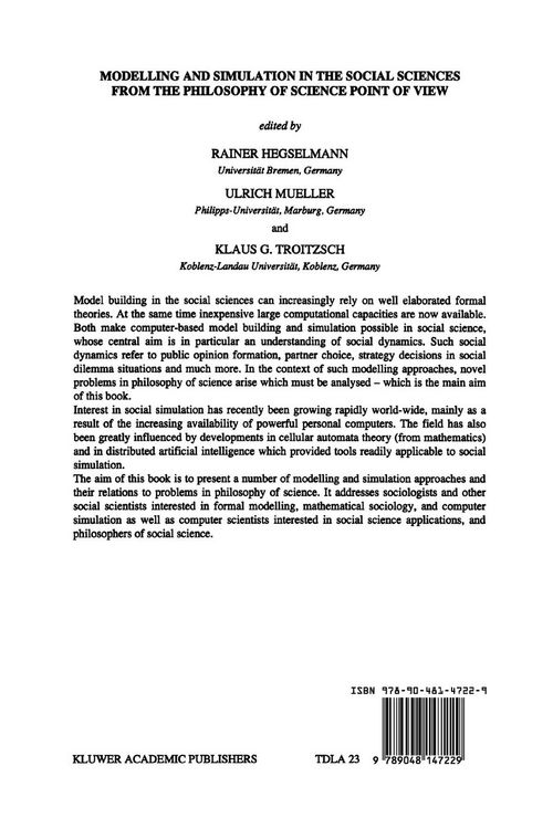 Produktbild: Modelling and Simulation in the Social Sciences from the Philosophy of Science Point of View