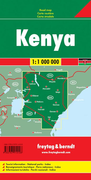 Produktbild: freytag & berndt Stra&szlig;enkarte Kenya 1:1 Mio.