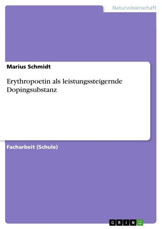 Produktbild: Erythropoetin als leistungssteigernde Dopingsubstanz
