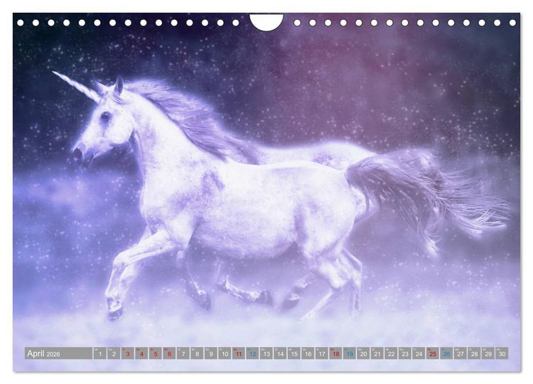 Produktbild: Fabeltier Einhorn (Wandkalender 2026 DIN A4 quer), CALVENDO Monatskalender
