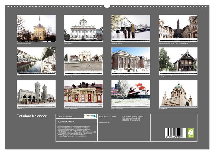 Produktbild: Potsdam Kalender (hochwertiger Premium Wandkalender 2026 DIN A2 quer), Kunstdruck in Hochglanz