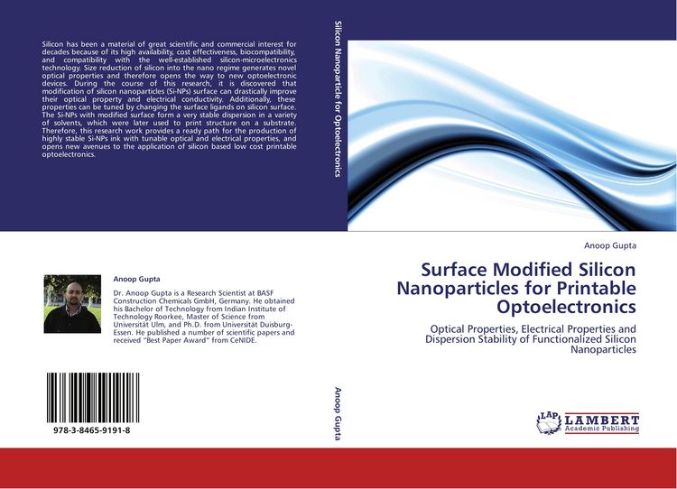 Produktbild: Surface Modified Silicon Nanoparticles for Printable Optoelectronics