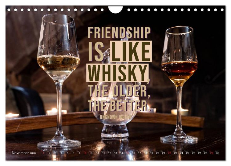 Produktbild: Wonderful Whisky Wisdom (Wall Calendar 2026 DIN A4 landscape), CALVENDO 12 Month Wall Calendar