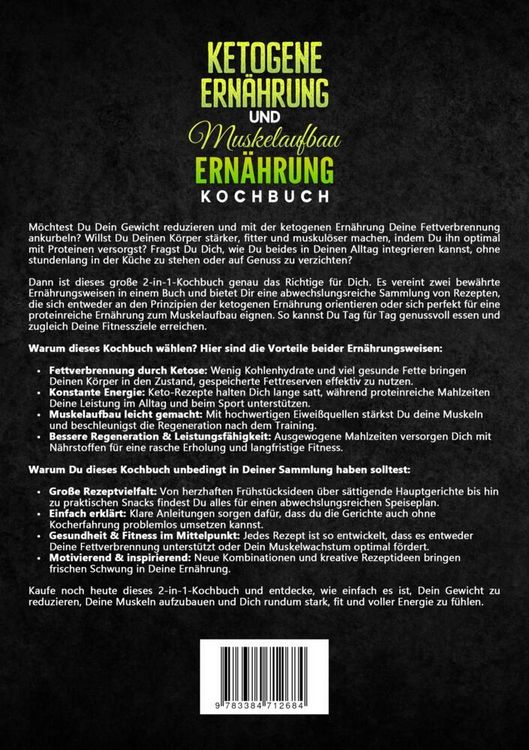 Produktbild: Ketogene Ern&auml;hrung und Muskelaufbau Ern&auml;hrung Kochbuch