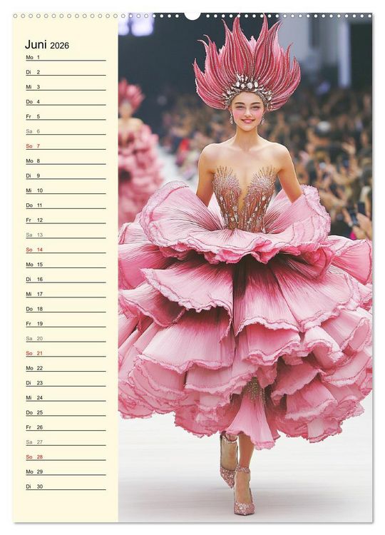 Produktbild: Bl&uuml;tenzauber. High Fashion auf dem Catwalk (hochwertiger Premium Wandkalender 2026 DIN A2 hoch), Kunstdruck in Hochglanz