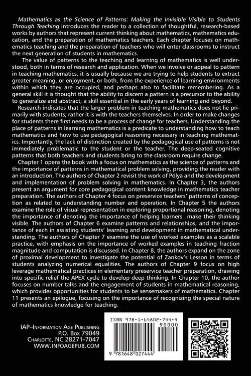 Produktbild: Mathematics as the Science of Patterns