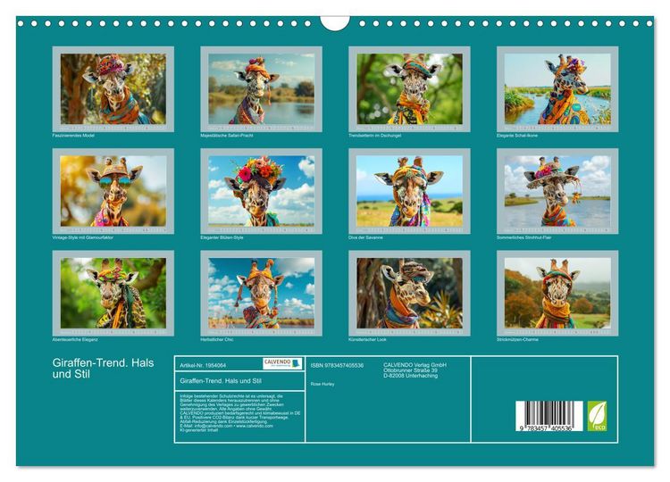Produktbild: Giraffen-Trend. Hals und Stil (Wandkalender 2026 DIN A3 quer), CALVENDO Monatskalender