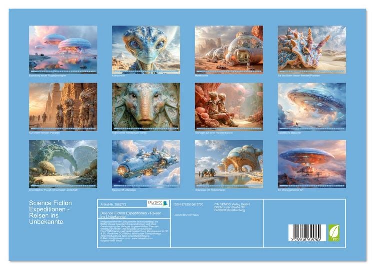 Produktbild: Science Fiction Expeditionen - Reisen ins Unbekannte (Wandkalender 2026 DIN A3 quer), CALVENDO Monatskalender