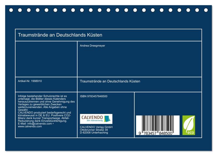 Produktbild: Traumstr&auml;nde an Deutschlands K&uuml;sten (Tischkalender 2026 DIN A5 quer), CALVENDO Monatskalender